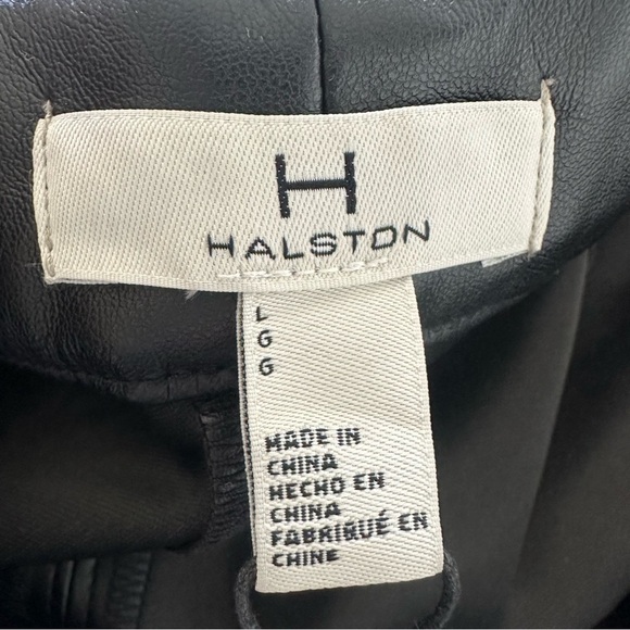 NWT-HALSTONBLACK Faux Leather Straight-Leg Pants - Picture 12 of 12